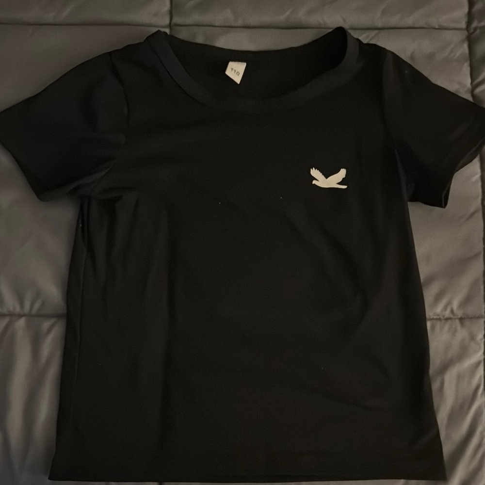Black T-Shirt with Bird Logo